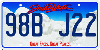 SD license plate 98BJ22