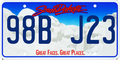 SD license plate 98BJ23