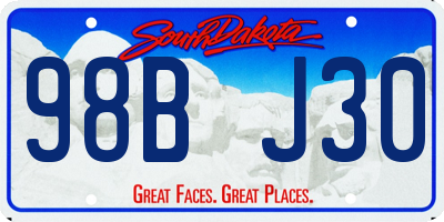 SD license plate 98BJ30