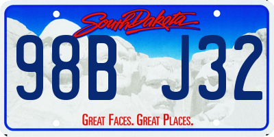 SD license plate 98BJ32