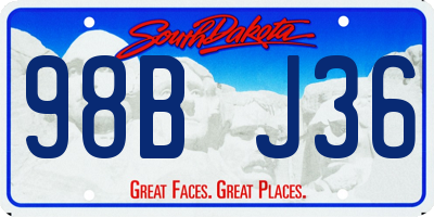 SD license plate 98BJ36