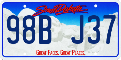 SD license plate 98BJ37