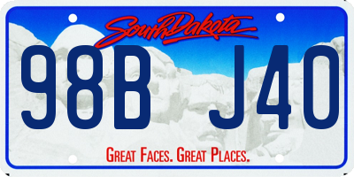 SD license plate 98BJ40