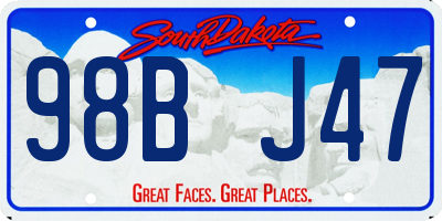 SD license plate 98BJ47