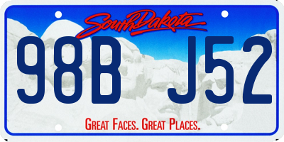 SD license plate 98BJ52