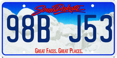 SD license plate 98BJ53