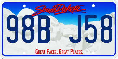 SD license plate 98BJ58