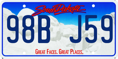 SD license plate 98BJ59