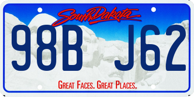SD license plate 98BJ62