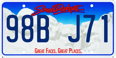 SD license plate 98BJ71