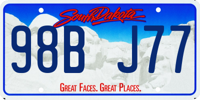 SD license plate 98BJ77