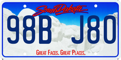 SD license plate 98BJ80