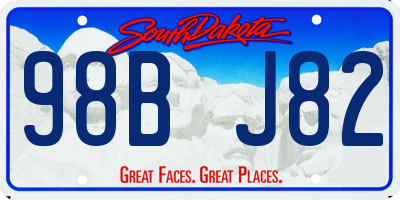SD license plate 98BJ82