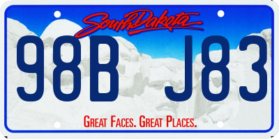 SD license plate 98BJ83