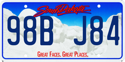 SD license plate 98BJ84