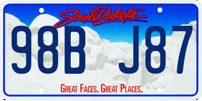 SD license plate 98BJ87