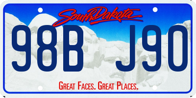 SD license plate 98BJ90