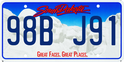 SD license plate 98BJ91
