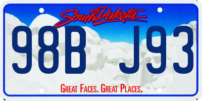 SD license plate 98BJ93
