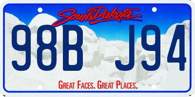 SD license plate 98BJ94