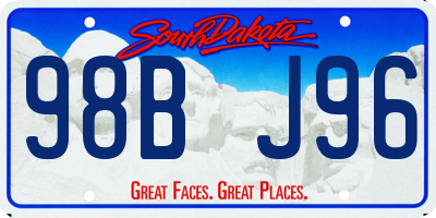 SD license plate 98BJ96