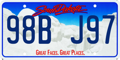SD license plate 98BJ97