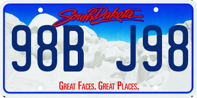 SD license plate 98BJ98