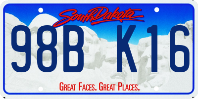 SD license plate 98BK16
