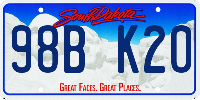 SD license plate 98BK20