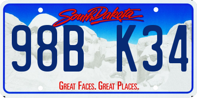 SD license plate 98BK34