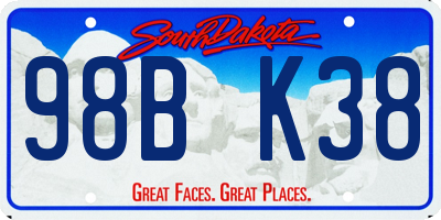 SD license plate 98BK38