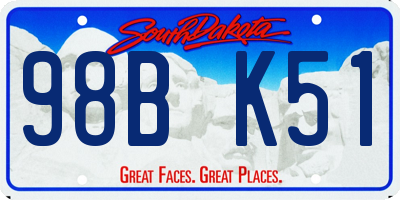 SD license plate 98BK51