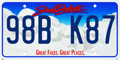 SD license plate 98BK87