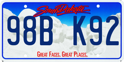 SD license plate 98BK92