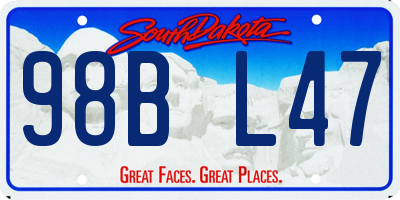 SD license plate 98BL47