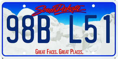 SD license plate 98BL51