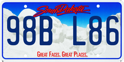 SD license plate 98BL86
