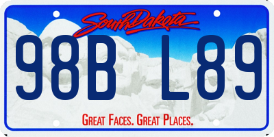 SD license plate 98BL89