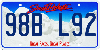 SD license plate 98BL92