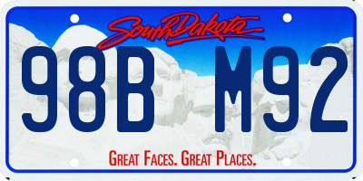 SD license plate 98BM92