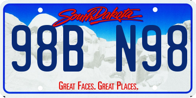 SD license plate 98BN98