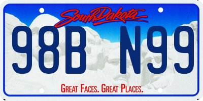 SD license plate 98BN99