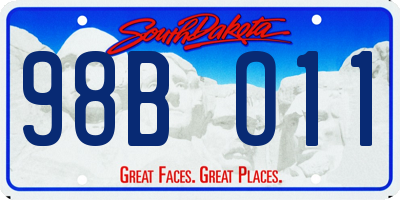 SD license plate 98BO11
