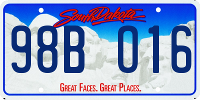 SD license plate 98BO16