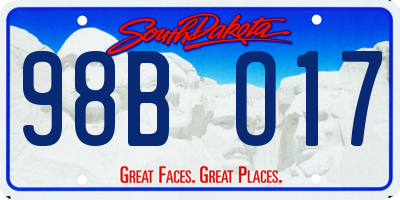 SD license plate 98BO17