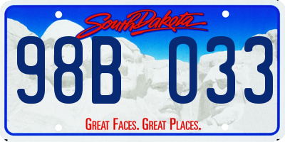 SD license plate 98BO33
