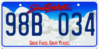 SD license plate 98BO34