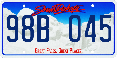 SD license plate 98BO45