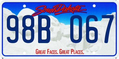SD license plate 98BO67