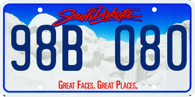 SD license plate 98BO80